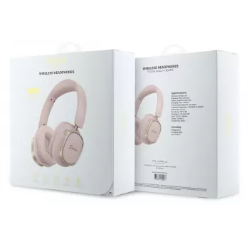 Guess Auriculares Bluetooth over-ear ENC Rectangle Metal Script Rosa