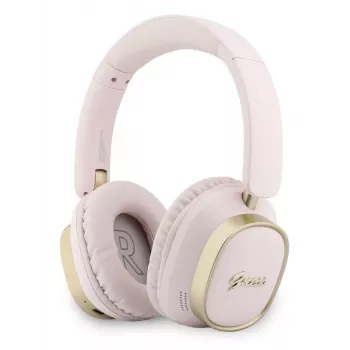 Guess Auriculares Bluetooth over-ear ENC Rectangle Metal Script Rosa
