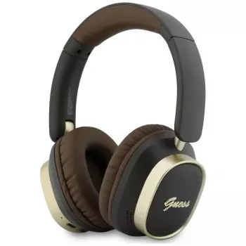 Guess Auriculares Bluetooth over-ear ENC Rectangle Metal Script Marrones