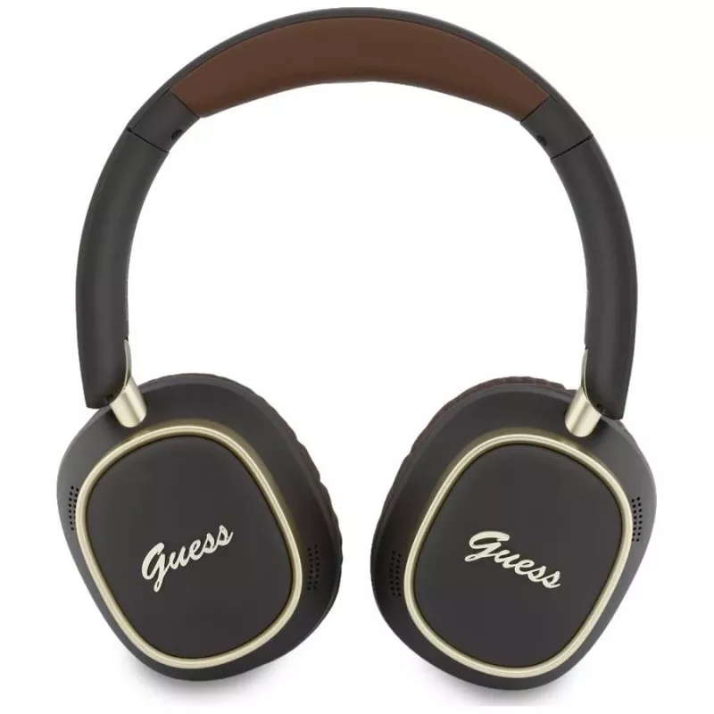 Guess Auriculares Bluetooth over-ear ENC Rectangle Metal Script Marrones