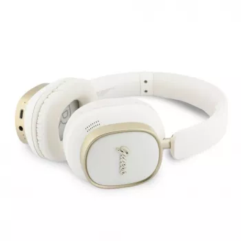 Guess Auriculares Bluetooth over-ear ENC Rectangle Metal Script Blancos