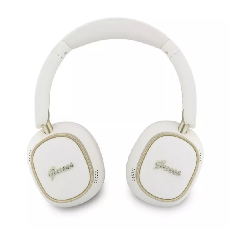 Guess Auriculares Bluetooth over-ear ENC Rectangle Metal Script Blancos