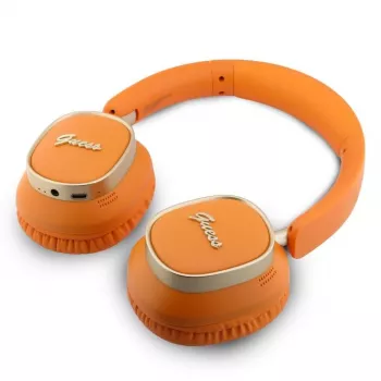 Guess Auriculares Bluetooth on-ear Rectangle Metal Script Naranjas