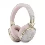 Guess Auriculares Bluetooth over-ear con ENC, Metal 4G Script Logo, Negros