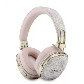 Guess Auriculares Bluetooth over-ear ENC Metal 4G Script Logo Rosa