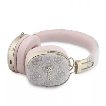 Guess Auriculares Bluetooth over-ear ENC Metal 4G Script Logo Rosa