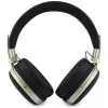 Guess Auriculares Bluetooth over-ear con ENC, logo triangular metalizado granulado, Negros