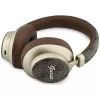 Guess GUE005457 Auriculares Bluetooth over-ear con ENC, Marrones, diseño Gold Script Metal