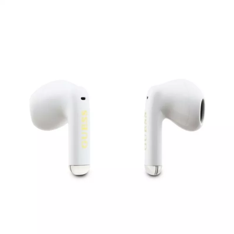 GUESS Glossy Gold Line Classic Auriculares TWS Blancos