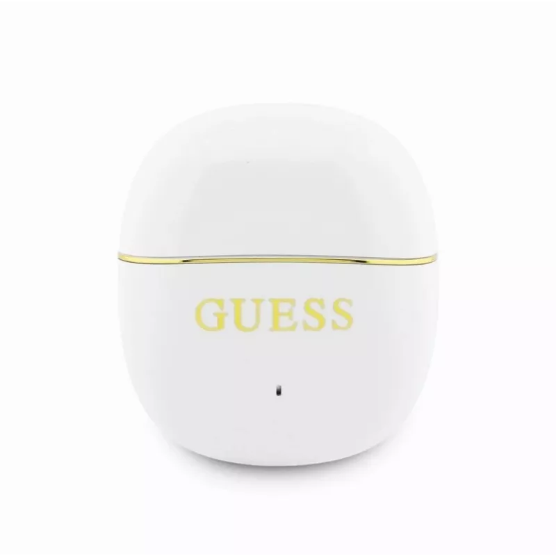 GUESS Glossy Gold Line Classic Auriculares TWS Blancos