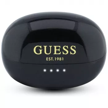 Guess Auriculares Bluetooth estéreo open-wearable con acabado metálico, piezas electrochapadas y logo clásico Negros