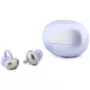 GUESS Auriculares inalámbricos open-ear con acabado metálico y piezas electrochapadas, logo clásico, Lila