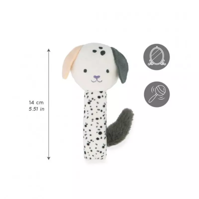 Kaloo Sonajero de tela estimulante con espejo seguro - Cachorro