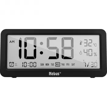 MEBUS 25819 Despertador de cuarzo digital LCD Negro
