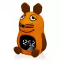 DieMaus despertador para niños con luz nocturna - cuarzo analógico, luz nocturna blanco cálido, multicolor (azul/naranja)