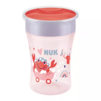 NUK Magic Cup 230 ml rojo vaso de entrenamiento con borde para beber 360° para niños a partir de 8+ meses, a prueba de fugas, sin BPA, apto para lavavajillas