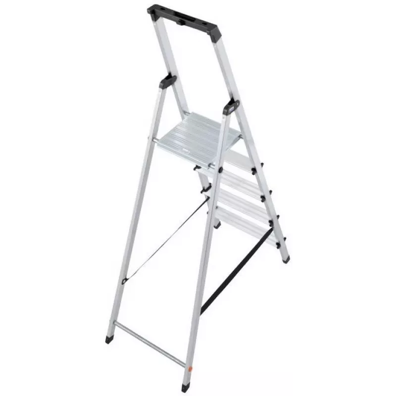 Krause SOLIDY 1x5 126238 escalera de tijera de un solo lado, 5 peldaños, aluminio, capacidad de carga 150 kg