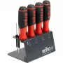 WIHA SoftFinish destornillador con portapuntas 1/4 pulgadas (negro/rojo, con función de carraca)