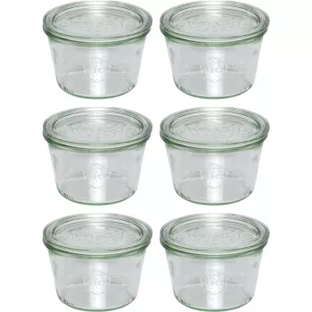 WECK tarro de boca ancha 370ml set de 6 unidades