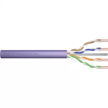 DIGITUS Cat.6 U/UTP cable de instalación B2ca, AWG23/1, LSOH, 500m, lila, rollo