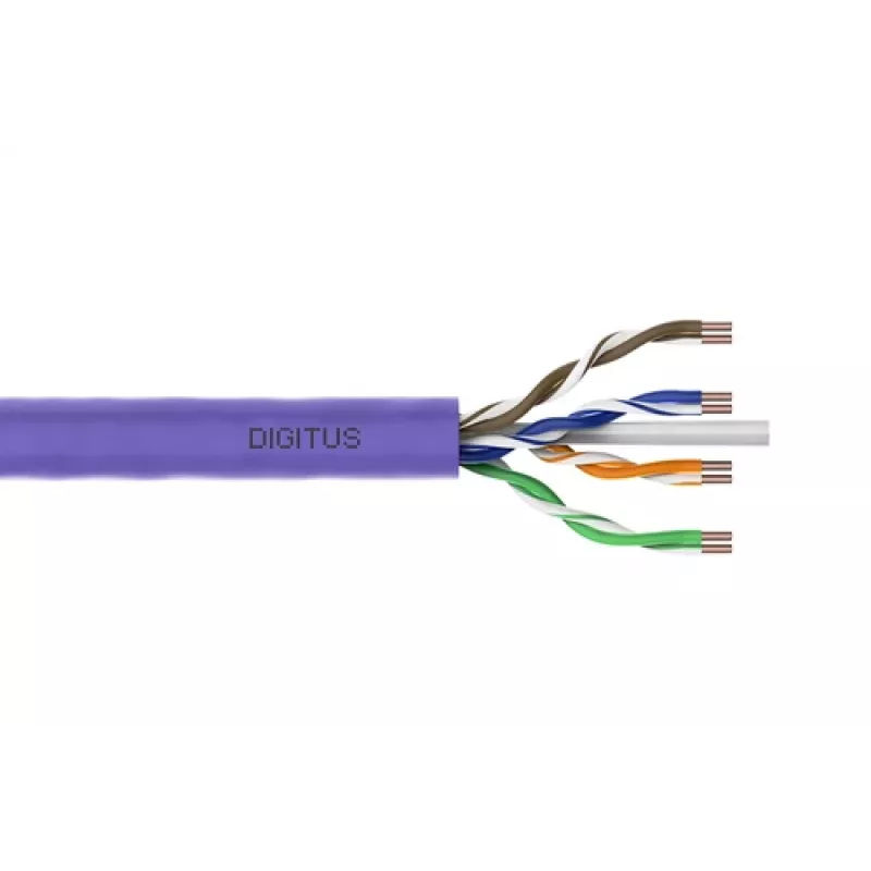 DIGITUS Cat.6 U/UTP cable de instalación B2ca, AWG23/1, LSOH, 500m, lila, rollo
