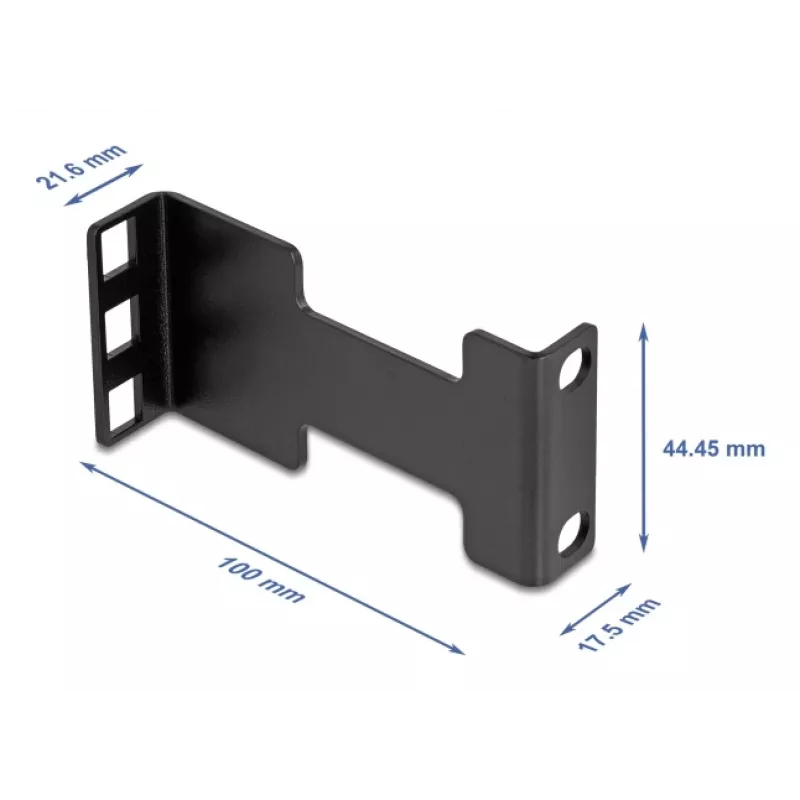 Delock set de montaje adaptador de extensión de profundidad para rack de servidor para ampliar la profundidad de instalación hasta 10 cm 1U negro