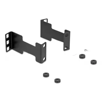 Delock set de montaje adaptador de extensión de profundidad para rack de servidor para ampliar la profundidad de instalación hasta 10 cm 1U negro