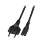 EFB Elektronik cable de alimentación, enchufe Euro a C7 180 grados, 2 m, negro
