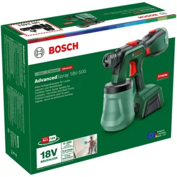 Pistola de pintura a batería Bosch AdvancedSpray 18V-500 (unidad básica, verde, POWER FOR ALL ALLIANCE)