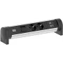Bachmann 708.001 CYCLE Regleta de alimentación para escritorio 2x Schuko CEE7/3 con interruptor, cable de 2m, Aluminio/Negro