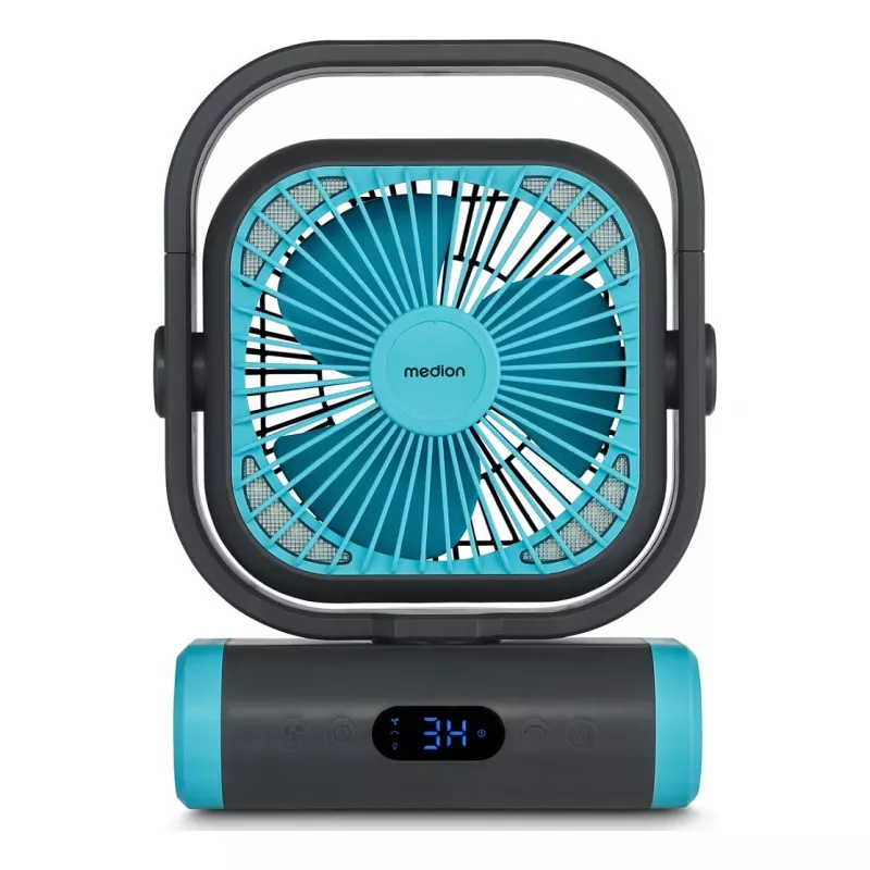 MEDION LIFE Camping Fan E10 TF (MD 12065) Gris/Azul