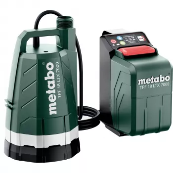 Metabo TPF 18 LTX 7000 Bomba sumergible a batería 7000 l/h 9 m de altura de elevación 18 V IPX8 (Negro/Verde, sin batería ni cargador)