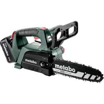 METABO MS 18 LTX BL 25 (601595900) SET Motosierra a batería (Verde/Negro, batería Li-Ion 4,0Ah 18V)
