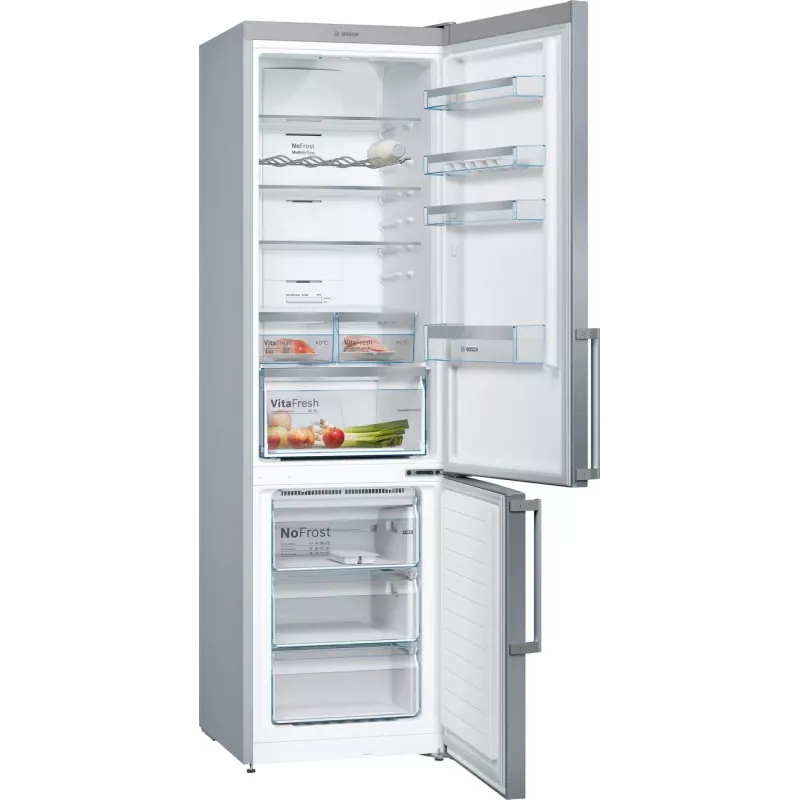 Bosch KGN397LEQ Frigorífico-congelador de pie con NoFrost, VitaFresh, 363 l, acabado inox, clase de eficiencia energética E
