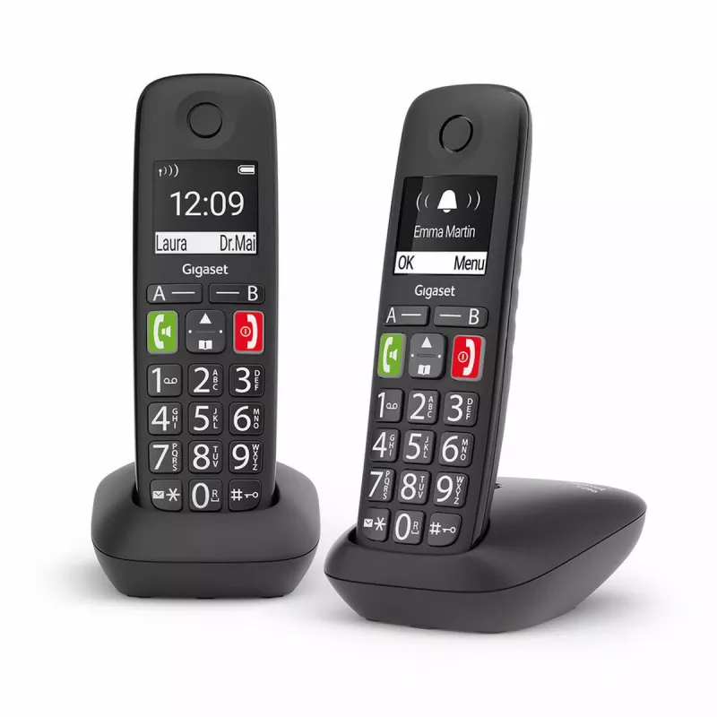 Gigaset E290 Duo Teléfono inalámbrico DECT/analógico negro - 2 auriculares