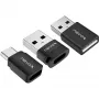 NEVOX Data Blocker (pack de 3) - conector macho USB-A a conector hembra, adaptador de carga puro, evita el juice jacking, negro