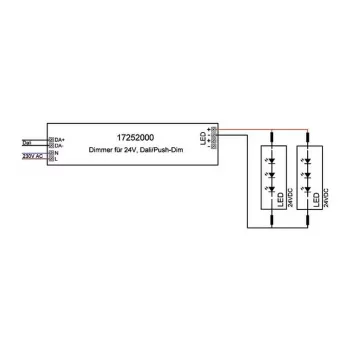 Brumberg 17252000 Fuente de alimentación LED, rectangular, blanca, DALI-2, 150W, 24V DC