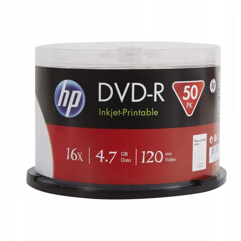 Verbatim HP DVD-R imprimibles por inyección carrete (50 discos) - 16x, 4.7 GB, AZO Dye, superficie imprimible blanca