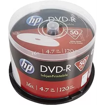 Verbatim HP DVD-R imprimibles por inyección carrete (50 discos) - 16x, 4.7 GB, AZO Dye, superficie imprimible blanca