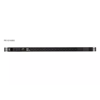 ATEN PE1216SG PDU con medición y protección contra sobretensiones, IEC C20 a 16x C13, montaje en rack 1U, 16A, 200-240V