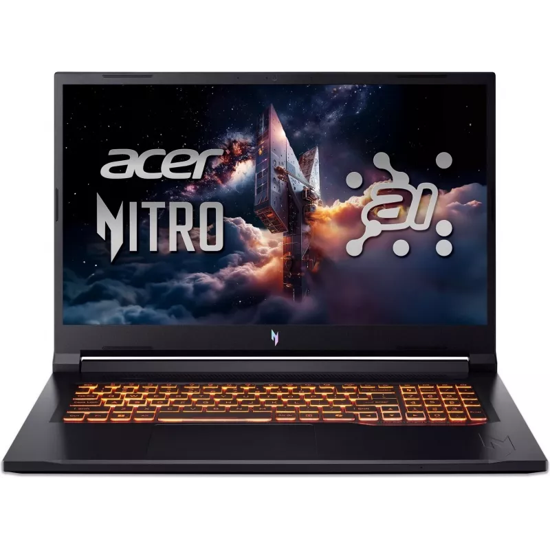 Acer Nitro V 17 AI portátil gaming - AMD Ryzen AI 5 240, 17,3 pulgadas FHD 144Hz, 16GB DDR5, 512GB SSD, GeForce RTX 5060, Windows 11 Home, obsidiana negra
