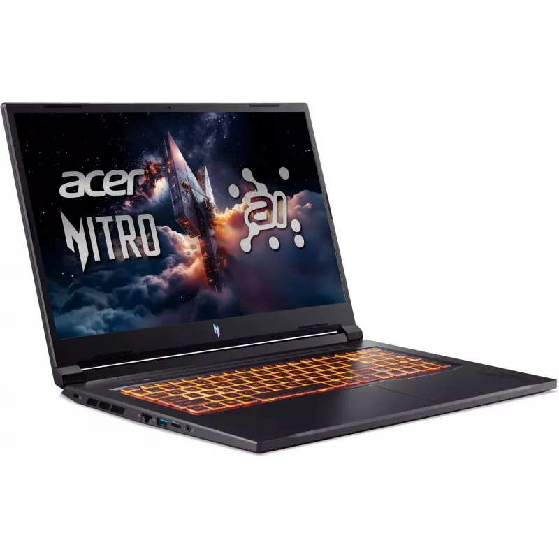 Acer Nitro V 17 AI Portátil gaming - AMD Ryzen 5 240, 17,3 inch FHD 144Hz, 16GB DDR5, 512GB SSD, GeForce RTX 5050, sin SO, Obsidian Black