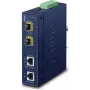 Planet IGT-2205AT convertidor de medios industrial de 2 puertos Gigabit Ethernet a SFP, IP30, -40°C a 75°C