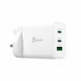 J5CREATE Cargador GaN USB-C de 3 puertos 65W UK blanco