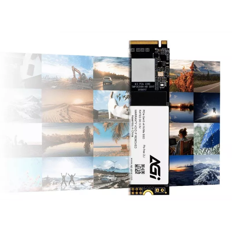 AGI TECHNOLOGY 512GB SSD M.2 2280 PCIe Gen3 x4 NVMe, 3000MB/s de lectura, 1400MB/s de escritura