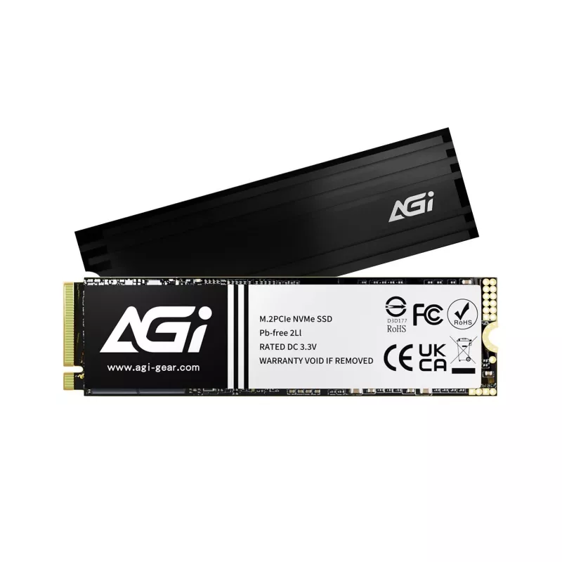 AGI TECHNOLOGY 1TB SSD M.2 NVMe PCIe Gen4x4 - 7400MB/s de lectura, 5200MB/s de escritura, 750TBW