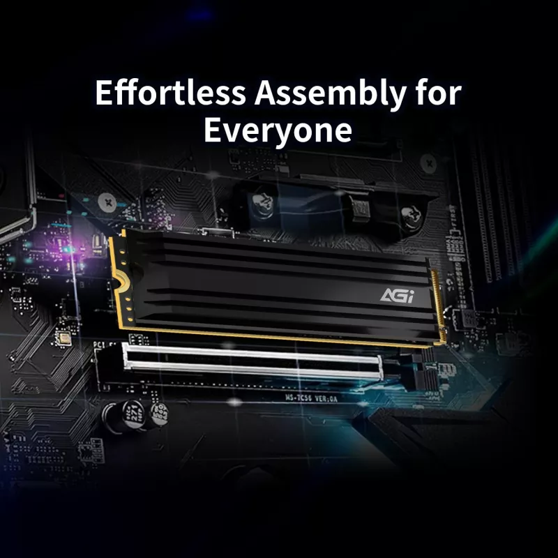 AGI TECHNOLOGY 1TB SSD M.2 NVMe PCIe Gen4x4 - 7400MB/s de lectura, 5200MB/s de escritura, 750TBW