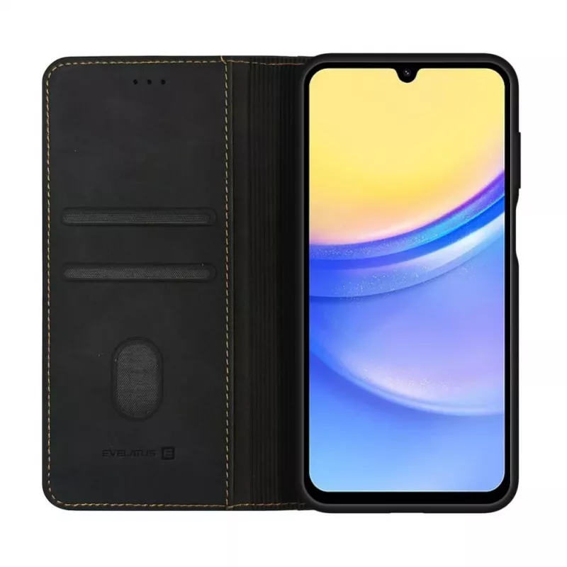Evelatus Samsung Galaxy A15 Funda tipo libro Folio negra
