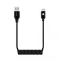 Evelatus AutoSpring Cable en Espiral USB A a USB C 1,2m Negro