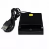 iLike Lector de tarjetas inteligente USB 4 en 1 con soporte para SIM, SD y micro-SD, lector CAC para documentos de identidad, tarjetas bancarias, eID y tarjetas de memoria, negro